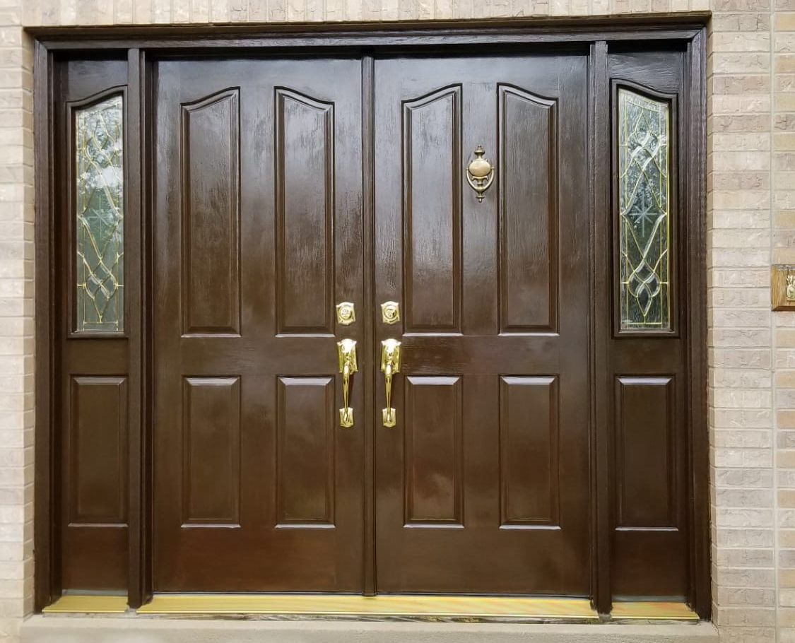 Finished painted entry door